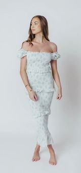 Ada Smocked Dress in Blue Floral - Bump Friendly Photo 0