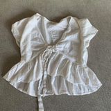 John Galt White Front Tie Summer Top Photo 0