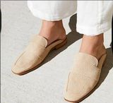 Free People- “At Ease” Loafer Mule Beige Slip On Casual Minimalist- Size 37/ 6.5 Photo 0