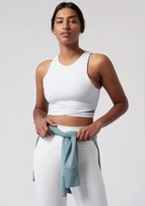 ATHLETA Conscious Cut Out Crop D-DD Tank Top Sports Bra in White Size L NWT Photo 0
