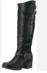 Carlos Santana Women tall boots Sz. 7 Black. EUC Cara Wide calf  Tall biker boot Photo 0