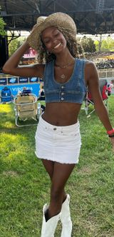 denim vest bra top Photo 0