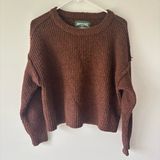 American Eagle Brown Wool Blend Knit Sweater Cropped Photo 0