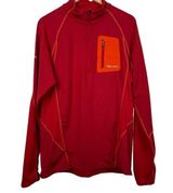 Marmot Red Long Sleeve 1/2 Zip Athletic Long Sleeve Tee Thumbholes Size L Photo 0