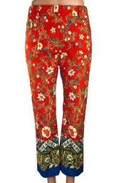 TORY BURCH Dayton Multicolor Samba Batik Flower Flared Crop Ankle Pant Size 29 Photo 0
