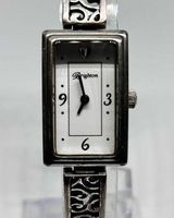 Brighton  Silver Tone Rectangular White Dial Ladies Fashion Watch Photo 0
