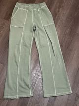 Green Wide-Leg Sweatpants Aerie Photo 0