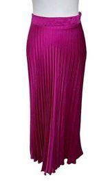 ZARA  Pleated Satin Shirt Maxi Full Length A Line Pink Barbiecore 9878240 Size S Photo 0