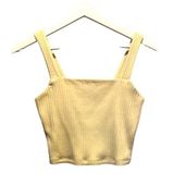 American Eagle Women’s Ribbed Cropped Tank Top Medium pale Butter Yellow Photo 0