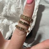 Guess Gold-Tone Crystal Embellished Ring Trio Photo 0