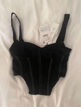ZARA Embroidered Corset Shirt Photo 0