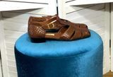 Etienne Aigner  Italian fisherman genuine leather close toe heeled sandals sz 10 Photo 0