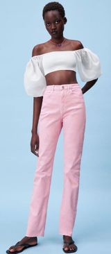 ZARA Split Flare Pink Pants Photo 0