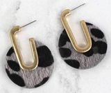 Gray Leopard Earrings Photo 0