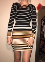 No Boundaries Multicolor Stripe Dress Photo 0