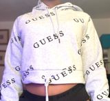 Guess Gray crop top hoodie Photo 0