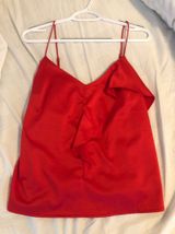 Lea & Viola Red Ruffle Tank Photo 0
