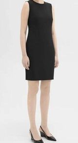 Theory  SL Traceable Wool Fitted Black Career Dress Size 12 Photo 0