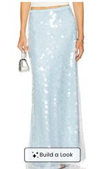 Revolve Blue Sequin Skirt Photo 0