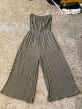 Cotton Candy LA Olive Green Strapless Jumpsuit Photo 0