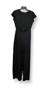 Susana Monaco Womens Jumpsuit Black Jewel Neck Short Sleeve Nylon Blend M New Photo 0