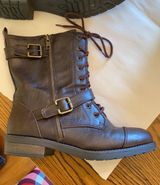 White Mountain Brown Combat Boots Photo 0
