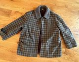 Vtg G H Bass & Co Green Plaid Wool Farm Coat / Country Jacket Sz M Photo 0