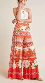 Farm Rio for Anthropologie Floral Paradise Wide Leg Knit Pants - L‎ Photo 0