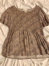 Boutique Leopard Peplum Blouse Size M Photo 0