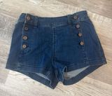 Women's Denim Shorts with Button Detail Photo 0