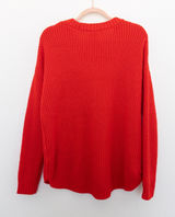 Womens Sweater Size XL Red Pullover Knit Cozy Bright Casual Holiday Soft Winter Photo 0