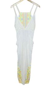 NEW Free People Movement Morning Rise Ivory Embroidered Neon Onesie Jumpsuit XS White Photo 0