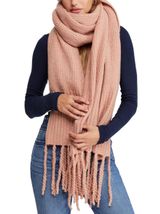 Blush Pink Jaden Rib Knit Blanket Scarf Photo 0