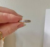 Avon Mixed Metals “X” Gold Silver Band Ring Etched Crosshatch Engagement Wedding Jewelry Photo 0