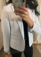 Ann Taylor Blue Textured Blazer Photo 0