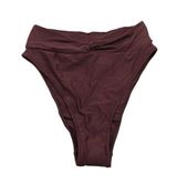Aerie Womens High Cut Cheeky Bikini Swim Bottom Maroon Burgundy Size XL Photo 0