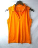Lady Hagan S Hydro-Dri Orange Nylon Zip Golf Top Photo 0