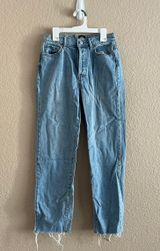 BDG Blue  High Waisted Straight Leg Jeans Photo 0