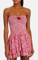 Poupette St Barth Triny Smocked Bandeau Mini Dress Photo 0