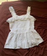 Old Navy White Ruffle Tank Photo 0
