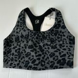 Bombshell sportswear  NWT Reversible Tank Bra Charcoal Leopard/Black, L Photo 0