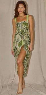 Lulus Mahesa Green Boho Print Swimsuit Coverup  Photo 0