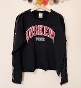 PINK - Victoria's Secret NWT PINK Nebraska Huskers Pullover size Medium Photo 0