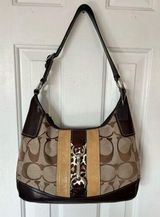Coach Shoulder Bag Cheetah Patchwork Hobo Bag Purse Handbag Photo 0