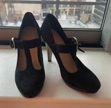 Franco Sarto Black Buckle Heels Photo 0