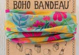 Half Boho Bandeau Headband - Tossed Blue Floral - #399 Photo 0