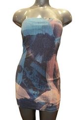 With Jean  Boobtube Custom Artwork Bodycon Mini Dress Size S Photo 0
