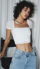 Princess Polly White Crop Top Photo 0