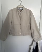 Zara Felt knit cropped button up bomber  Photo 0