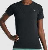GYMSHARK Energy Seamless Black Short Sleeve T- Shirt Size M Photo 0